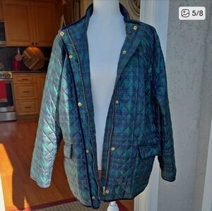 Talbots Blue and Green Quilted Puffer Jacket